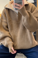 抖音直播！半高领拉链套头针织毛衣男外套男XH13-p55，男装针织衫/毛衣，电商B367