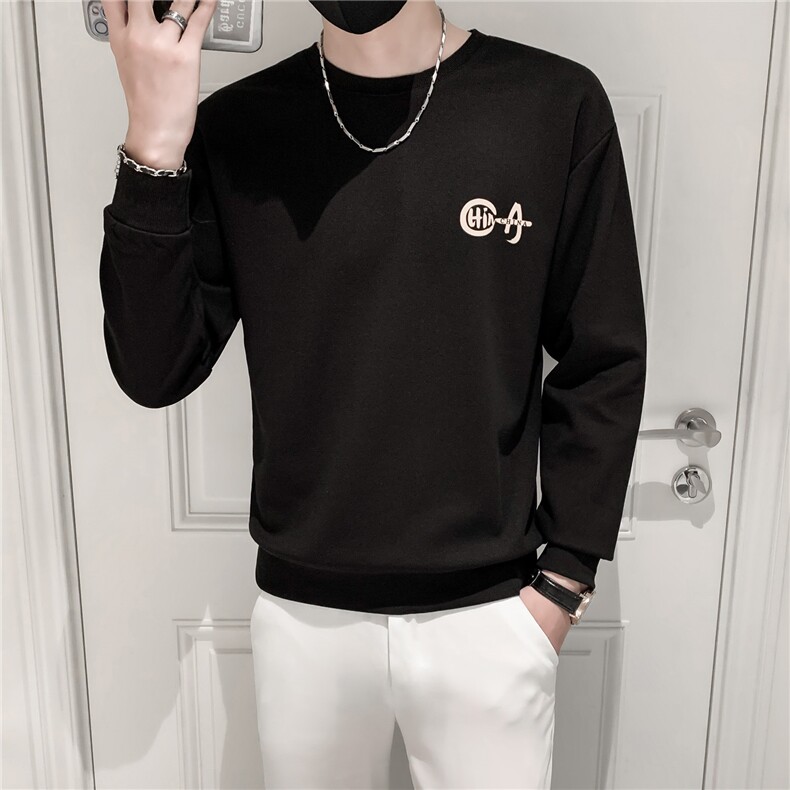 卫衣男3108/p45新款烫花宽松圆领卫衣运动潮牌打底衫上衣,男装卫衣,电商D303