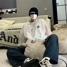 抖音得物现货高品质美式宽松圆领印花卫衣新款重磅卫衣ADY102，男装卫衣，电商A443