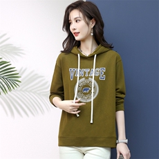 2022年秋季新款字母卫衣女连帽韩版宽松显瘦上衣服女棉，女装卫衣/绒衫，简韵佳