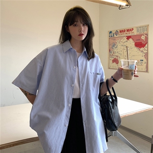 情侣装夏装2026新款短袖衬衫港风男女半袖衬衣团购HK14-P43领带3