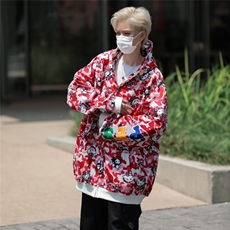 潮美式街头满印迷彩喵咪印花连帽卫衣男女款百搭外套潮JY8032，男装夹克，星座1116A-1（原606A）