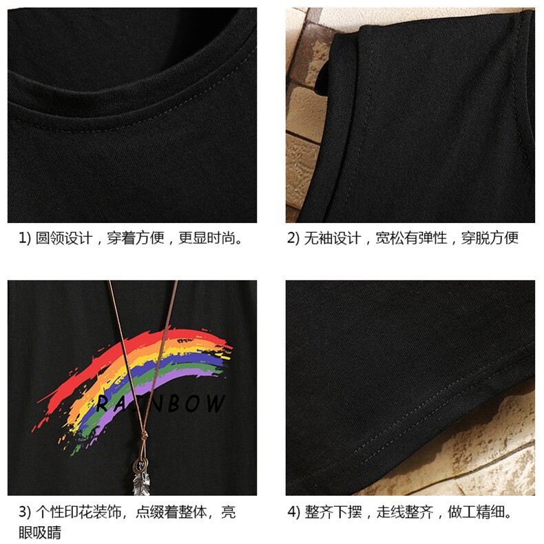 BX25064-P20港风运动汗背心男大码汗衫男无袖T恤男砖墙挂拍,男装T恤,电商A040A