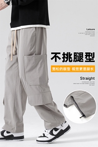 潮流前线日系潮牌无影墙夏季新款男士设计感宽松休闲裤CK2319-P45图片