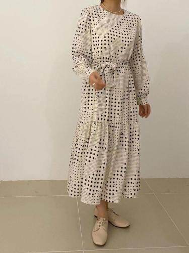 春天的版-超宽松波点连衣裙，女装连衣裙，LUCY