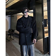 羊驼绒双排扣加绒加厚毛呢大衣504-F57-P90控128（加绒P100控148，男装毛呢大衣，星座504