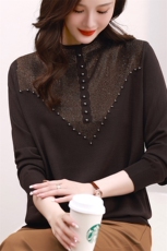 2023春装新款贴钻长袖针织打底衫，女装针织衫/毛衣，梦芯尔