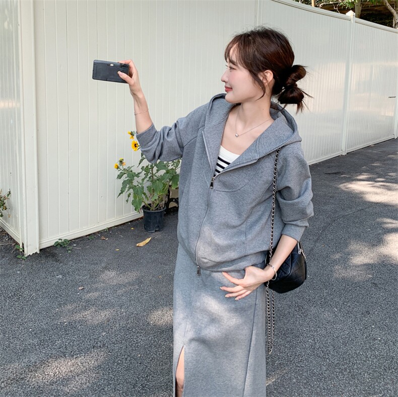 【新款2026春】法式连帽卫衣+半身裙套装088-9821P195K318,女装套装/套裙,2C088