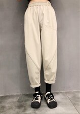 裤子，松紧腰 聚酯纤维，抗皱耐磨,其它,with E Q