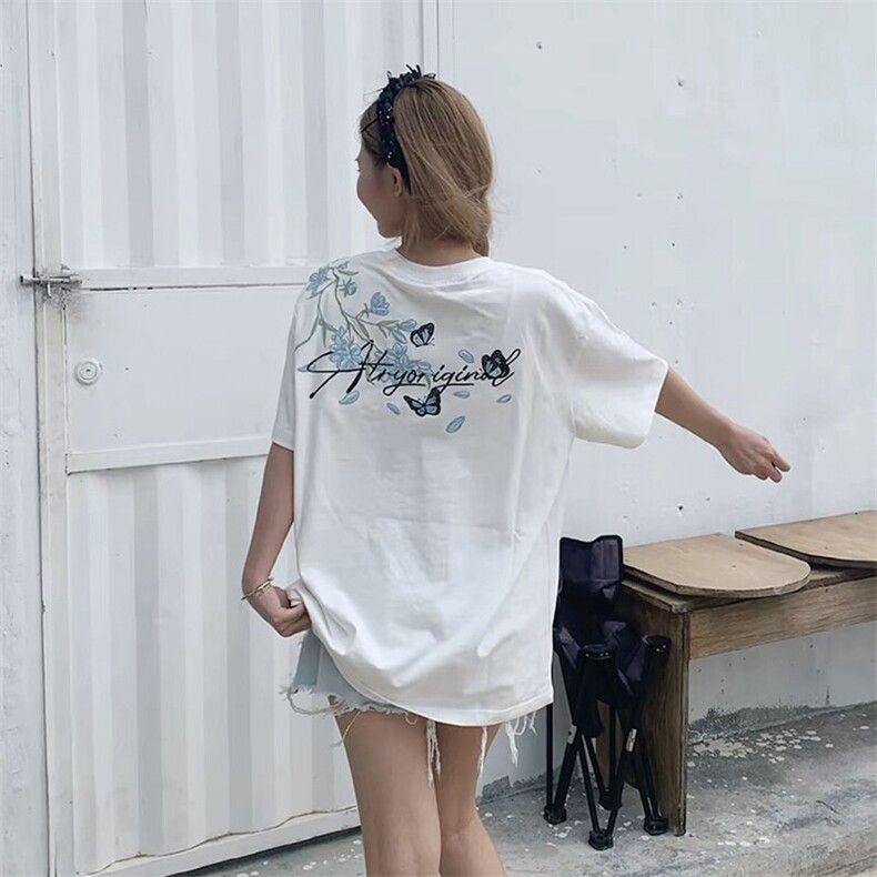 万针全刺绣解构设计260克重磅双纱纯棉高品质美式高街短袖T恤特35,男装T恤,电商A486