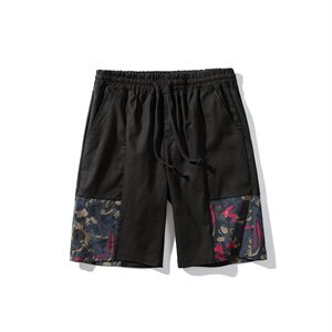 中国风 夏季男士亚麻休闲短裤水洗棉麻撞色五分裤子 83112-P35图片