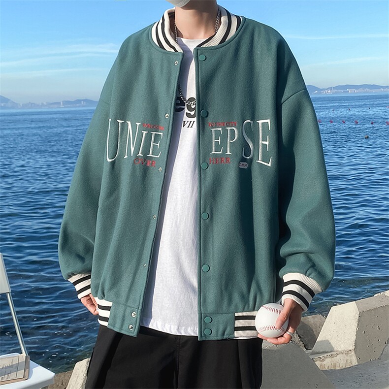 秋冬新款潮流字母印花痞帅学院风夹克潮牌宽松男装外套W1396-P55,男装夹克,星座512-4