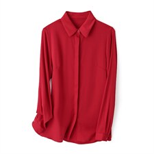 重磅真丝衬衫女2025春季新款高端百搭气质纯色桑蚕丝衬衣，女装衬衫，阿舍尔精品