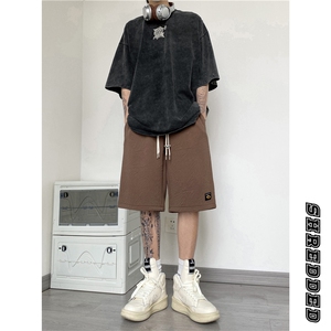 男生夏季新款ins潮流小标短裤系带宽松五分裤B315-K23287-p35控48图片