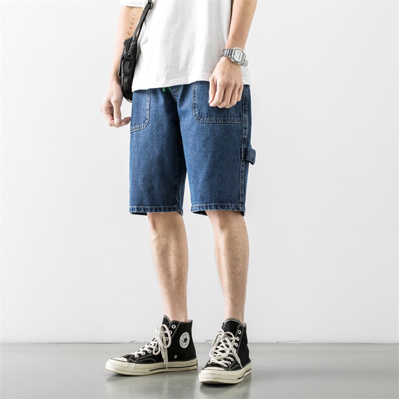 夏季工装牛仔短裤男痞帅男士大码五分裤宽松男款K503-P35,男装牛仔裤,星座505-3