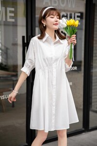 夏季衬衫裙,女装衬衫,吉之红