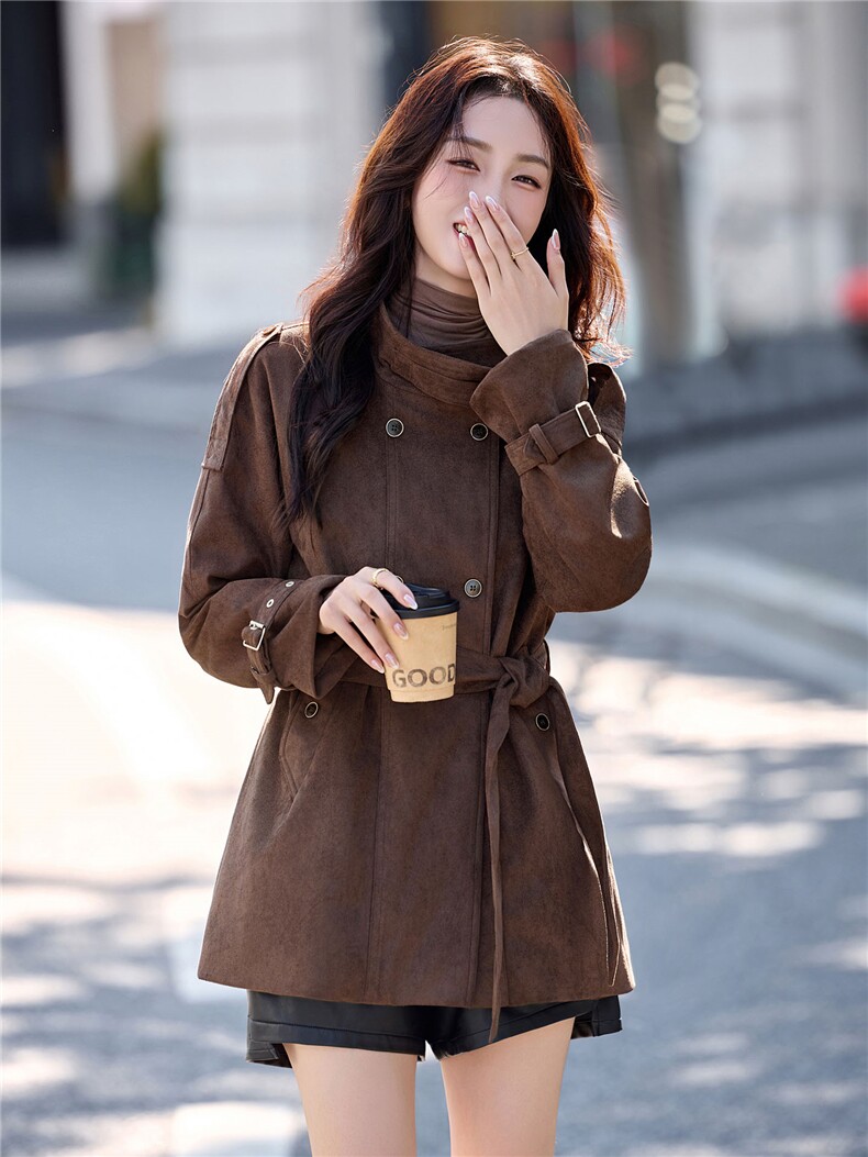 夹棉加厚风衣外套女中长款秋冬2025新款气质百搭休闲宽松保暖上衣,女装棉衣/棉服,丽影随形
