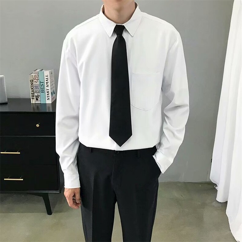 衬衫男长袖轻熟风男装韩版修身薄款商务免烫垂感高级感衬衣Y31,男装衬衫,星座1116A-2（原606A-1）