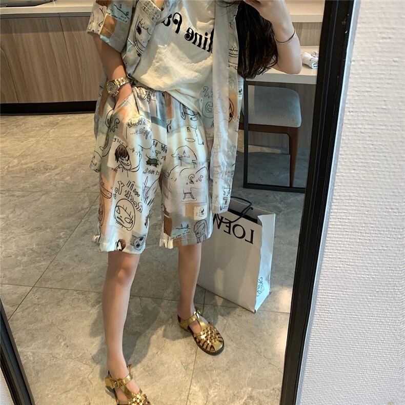 印花中裤，女装，XTZ style