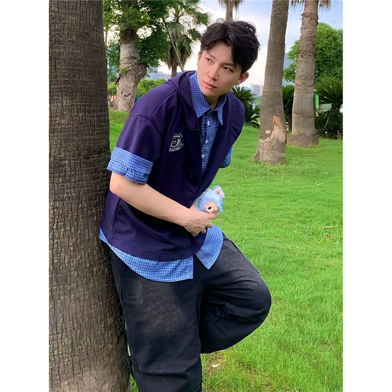 POLO领短袖t恤女纯棉酒红色打底衫202年新款字母印花正肩短款上衣,男装Polo衫,星座506A