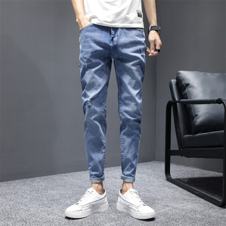 牛仔裤长裤男2023夏季新款潮流薄款灰色潮牌修身裤子男K821-P40,男装牛仔裤,星座512-2