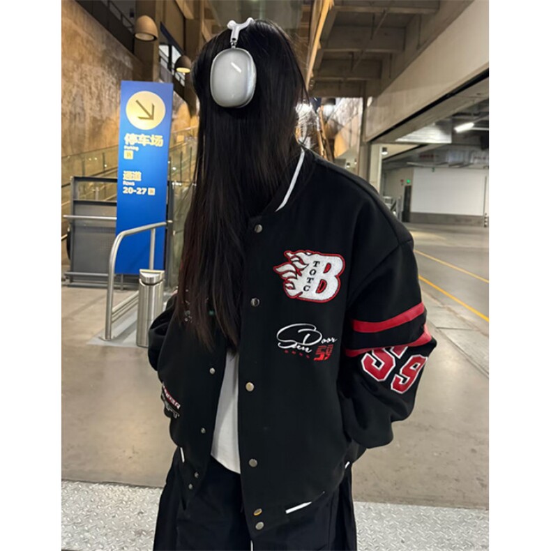 文艺简约百搭潮流气质原宿双层毛呢棒球服慵懒流行ins时尚JH16，女装职业装，星座1116A（原606A-3）