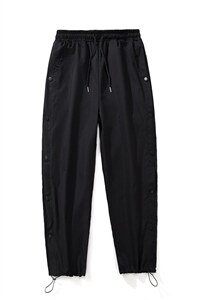 K3080/40秋装白底平铺休闲裤男排扣格子撞色大码束脚运动裤子图片