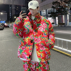 MY203东北大花风民族特色花棉袄棉衣保暖面包服大码男女棉服，男装棉衣，星座115A(原星座507）