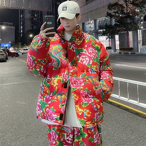MY203东北大花风民族特色花棉袄棉衣保暖面包服大码男女棉服图片