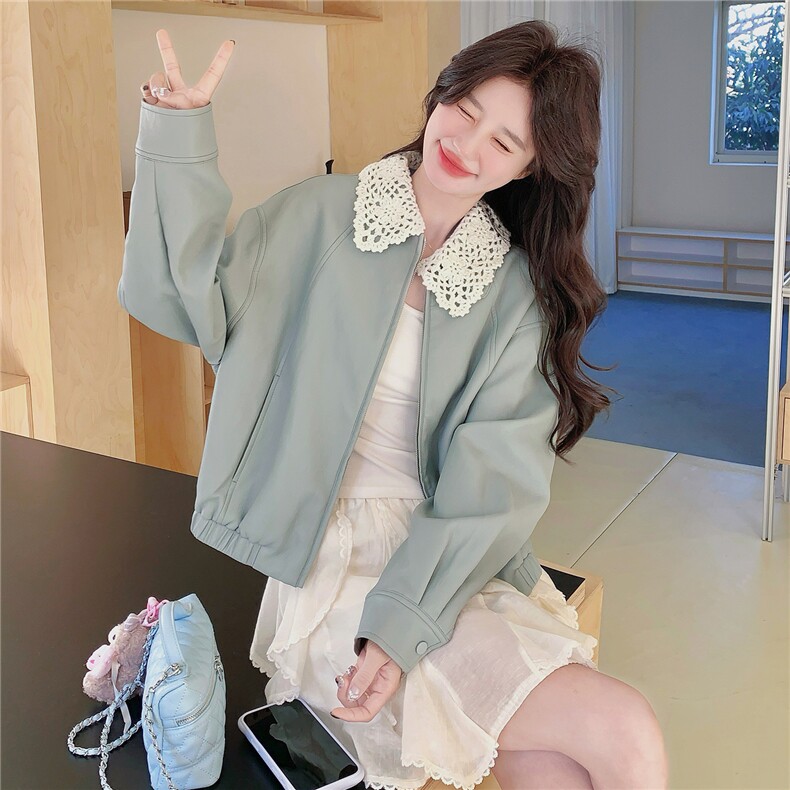 【新品】2026春季雾霾蓝皮衣C5803P165K268,女装皮衣,2D113