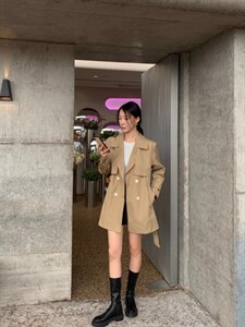 三色风衣,女装风衣,深度