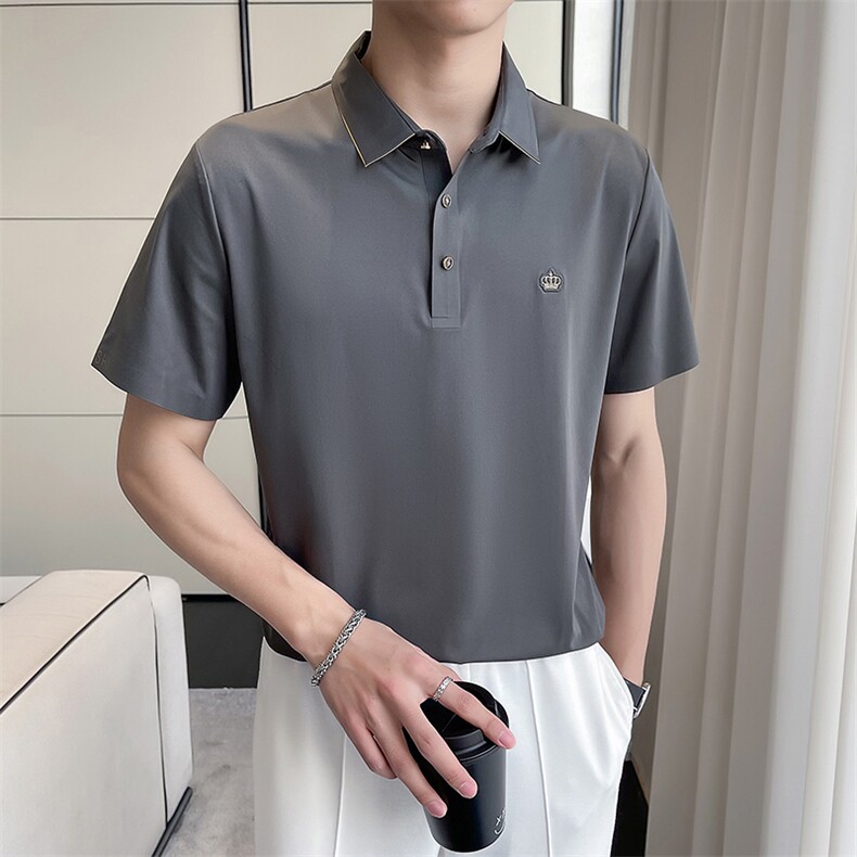 POLO衫男士夏季薄款翻领短袖t恤韩版潮流宽松休闲半袖保罗衫上衣,男装T恤,电商B212（原钱塘6029）