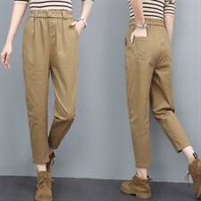 三年不下架(2024年新款)秋冬春时尚休闲裤女牛津松紧带小脚长裤女，女装休闲裤，璐依舞