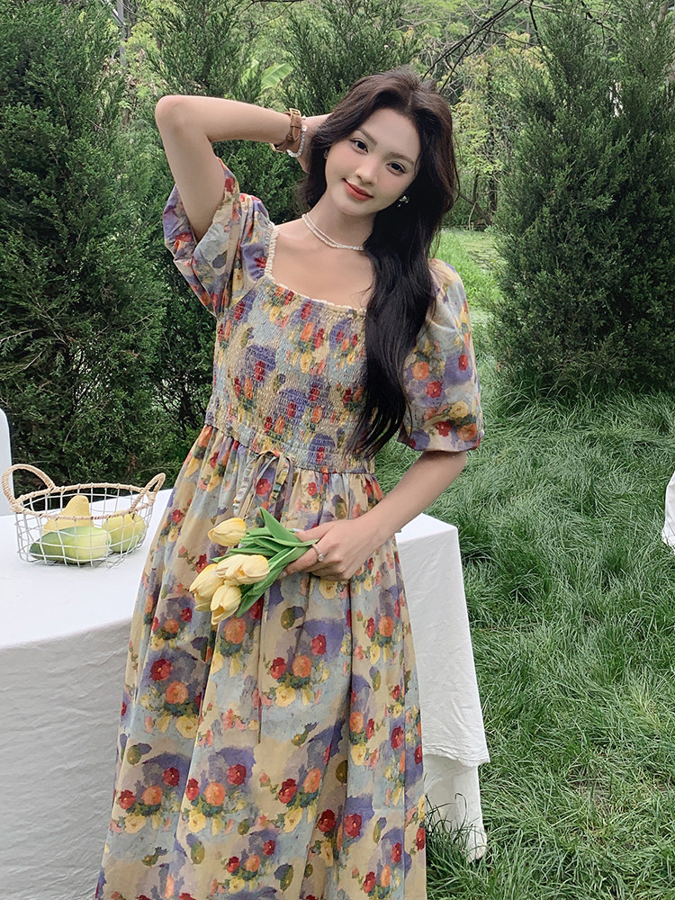 2024法式油画连衣裙【现货】082-3634P120K178,女装连衣裙,浙宝192（原082）