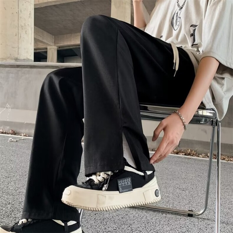 春夏新品直筒宽松垂坠纯色百搭休闲裤运动长裤男XK001-P33,男装休闲裤,星座1109-3