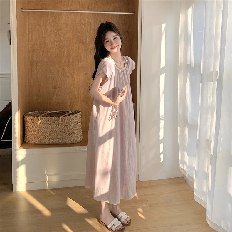 小香风粉色收腰露背连衣裙女2025夏季新款流行爆款绝美减龄长裙子,女装连衣裙,慧尚2-185