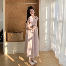 小香风粉色收腰露背连衣裙女2025夏季新款流行爆款绝美减龄长裙子，女装连衣裙，慧尚2-185