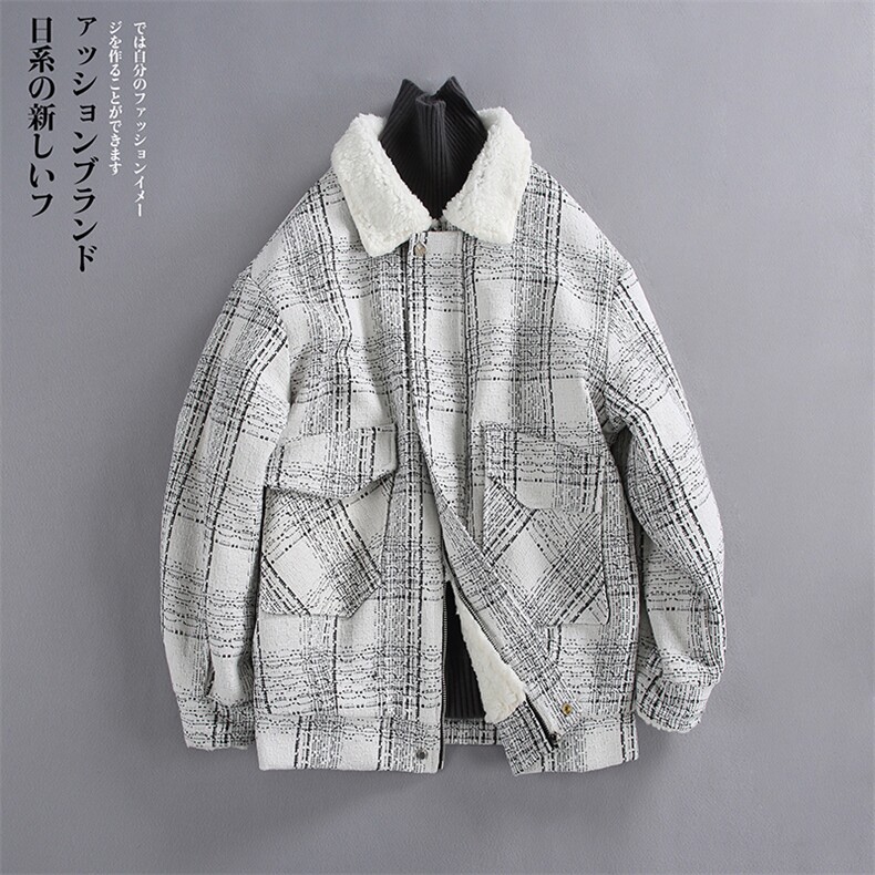 羊羔毛棉服男2025冬季新款休闲外套潮牌棉衣棉袄M166P120控158,男装棉衣,电商A157