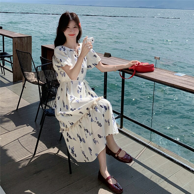 现货210-3263-P135-K198新款碎花温柔风连衣裙,女装连衣裙,浙宝210（原浙宝191）