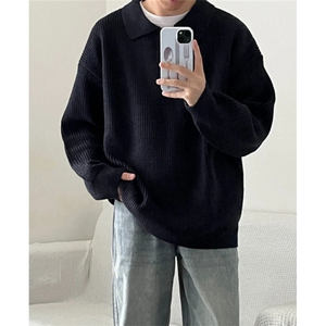 polo领毛衣男秋冬美式复古套头针织衫cleanfit慵懒外套 M5015图片