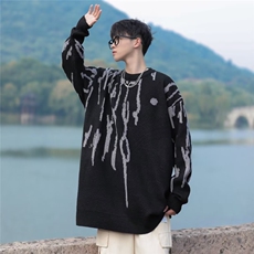 扎染毛衣男秋冬美式慵懒风圆领针织衫BM622-P45，男装针织衫/毛衣，星座1109-3