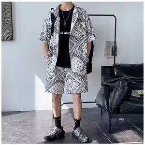 泰云南泼水节度假旅游花衬衫短袖沙滩套装夏季薄款速干男女情侣图片
