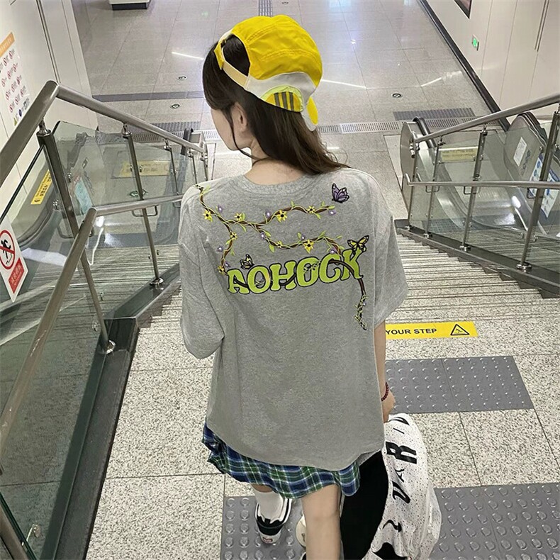 万针全刺绣工艺高品质260克双纱纯棉美式高街短袖T恤特P33,男装T恤,电商A486