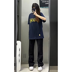 B221美式ins高街小众百搭微喇拉链牛仔裤LK22049-P60控78，男装牛仔裤，电商B221