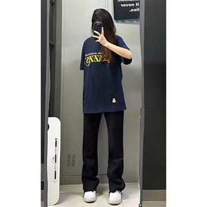 B221 美式ins高街小众百搭微喇拉链牛仔裤 LK22049-P60 控78图片