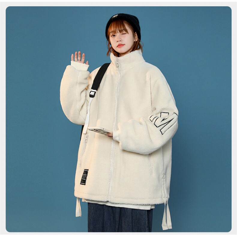 中性风男女冬季加绒加厚羊羔绒保暖棉服大衣A406 MY103 特P90图片