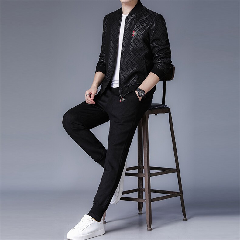 DZ1917钱塘2020-3秋季新款时尚休闲潮流中青年男士套装P210,男装休闲套装,钱塘207-3