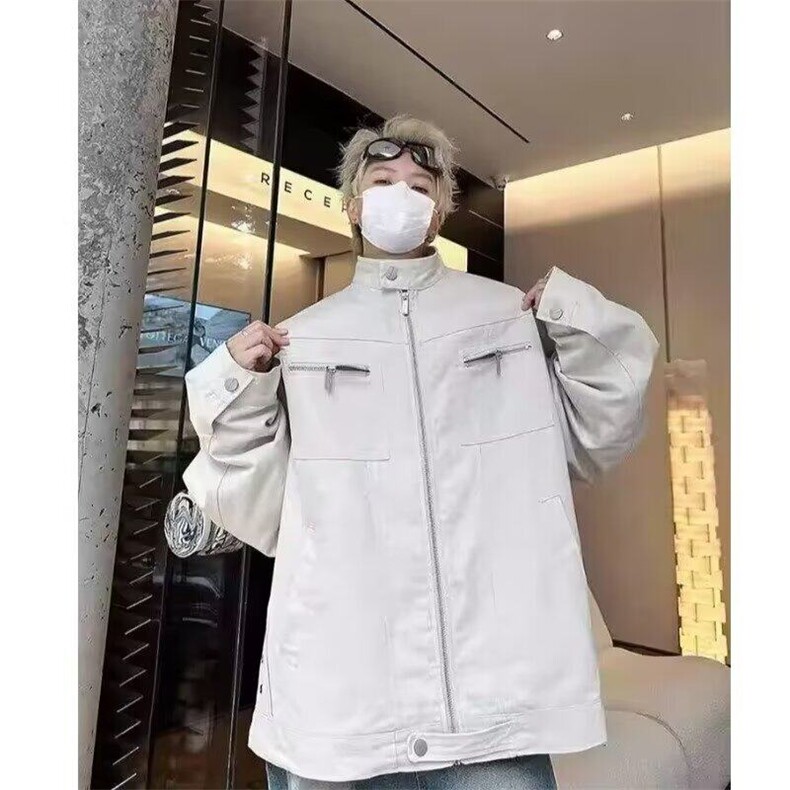 哈灵顿工装立领夹克男春秋季美式复古宽松休闲百搭水洗机车服外套,男装夹克,星座506A
