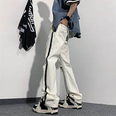 美式高街夏季破洞涂鸦黑白牛仔裤货号K739P65，男装牛仔裤，电商A063