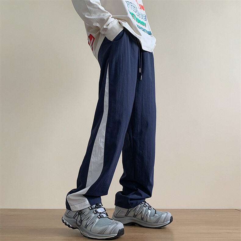 港风秋冬侧边拼接拖地工装裤宽松休闲伞兵裤男K23327-P40控58,男装工装外套,星座717